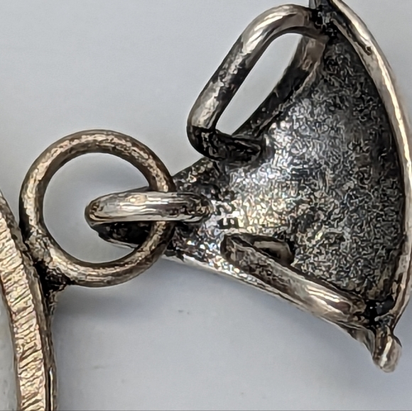 Vintage/Antique Broken China Repurpose With sterling Hand painted Bird Pendant - Picture 8 of 10